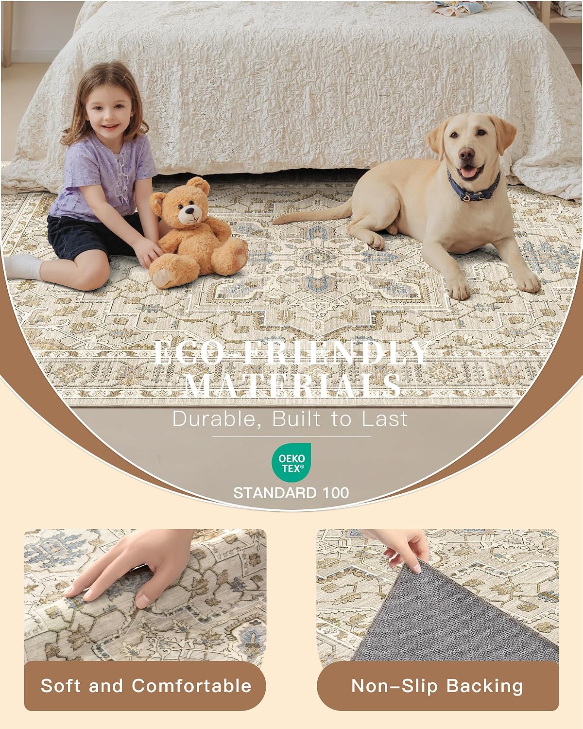 Thumbnail 4 de Madane Hallway Runner Rug 2'x5' washable