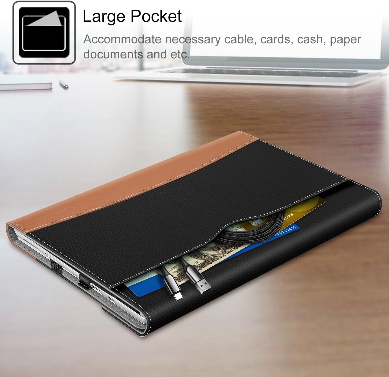 Detalle de FINTIE ECAB099US – etui do Surface Pro, kieszeń i magnetyczne zamknięcie