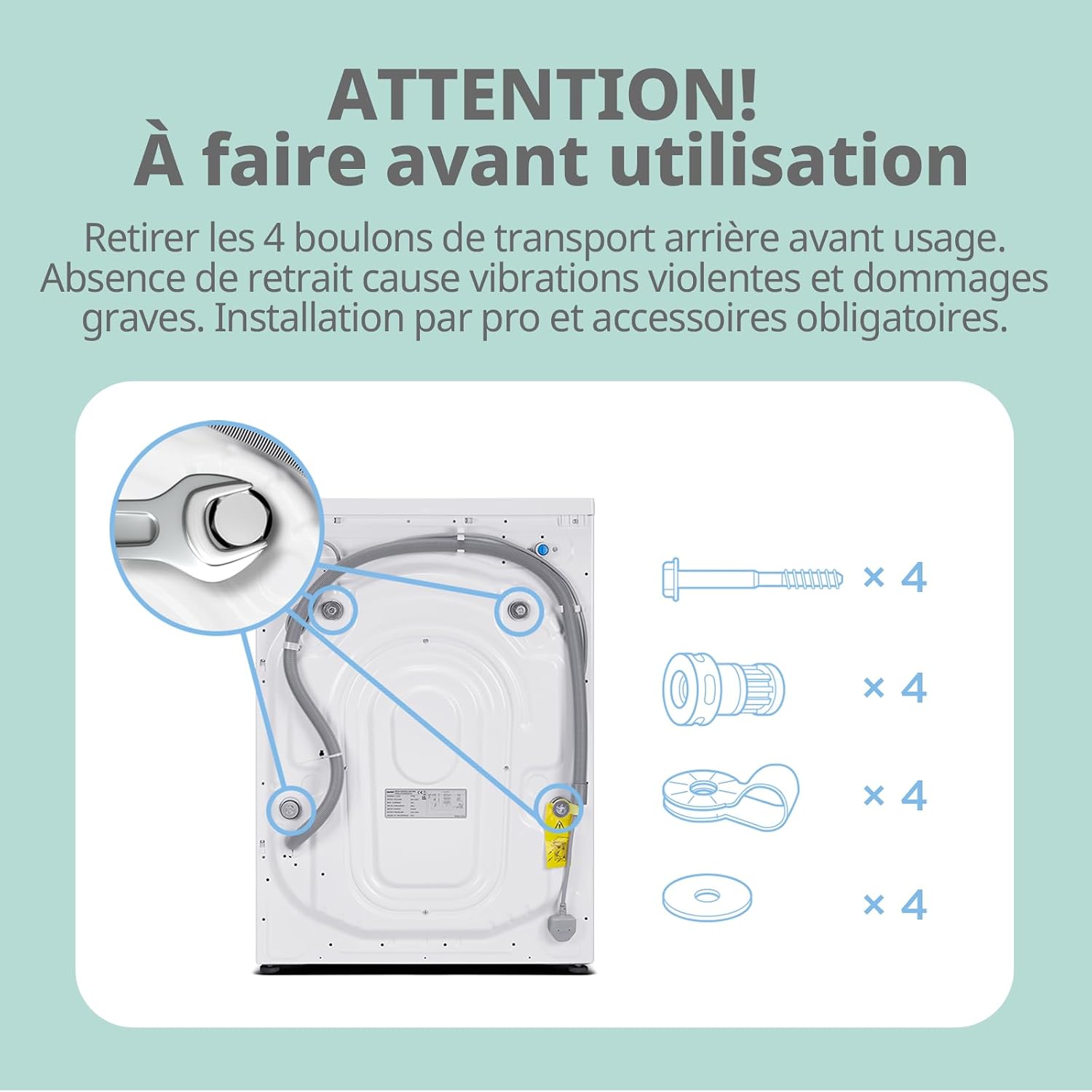 Detalle de COMFEE Lave-linge 9kg CFE12EW90/W-FR – BLDC 1400RPM, vapeur, 50 cm