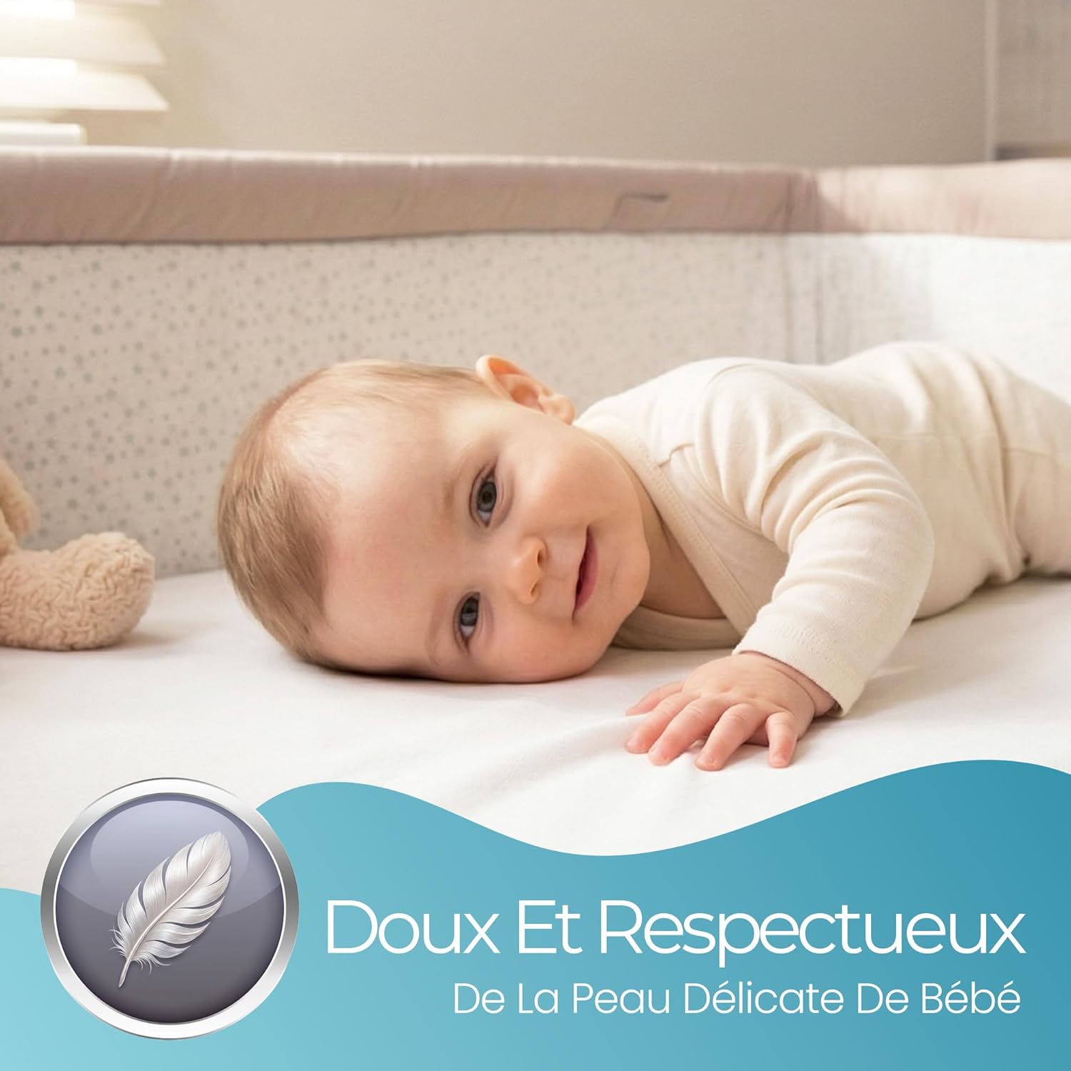 Thumbnail 2 de Drap-housse cododo 50x83 cm – Comfier Sleep, lot de 2 en coton biologique – 51x85 cm