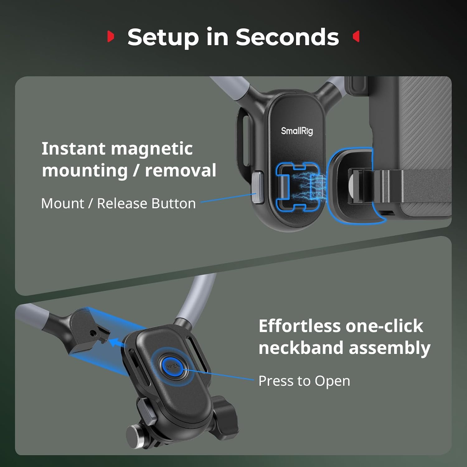 Thumbnail 2 de SMALLRIG Magnetic Neck Mount with Chest Strap 🎥