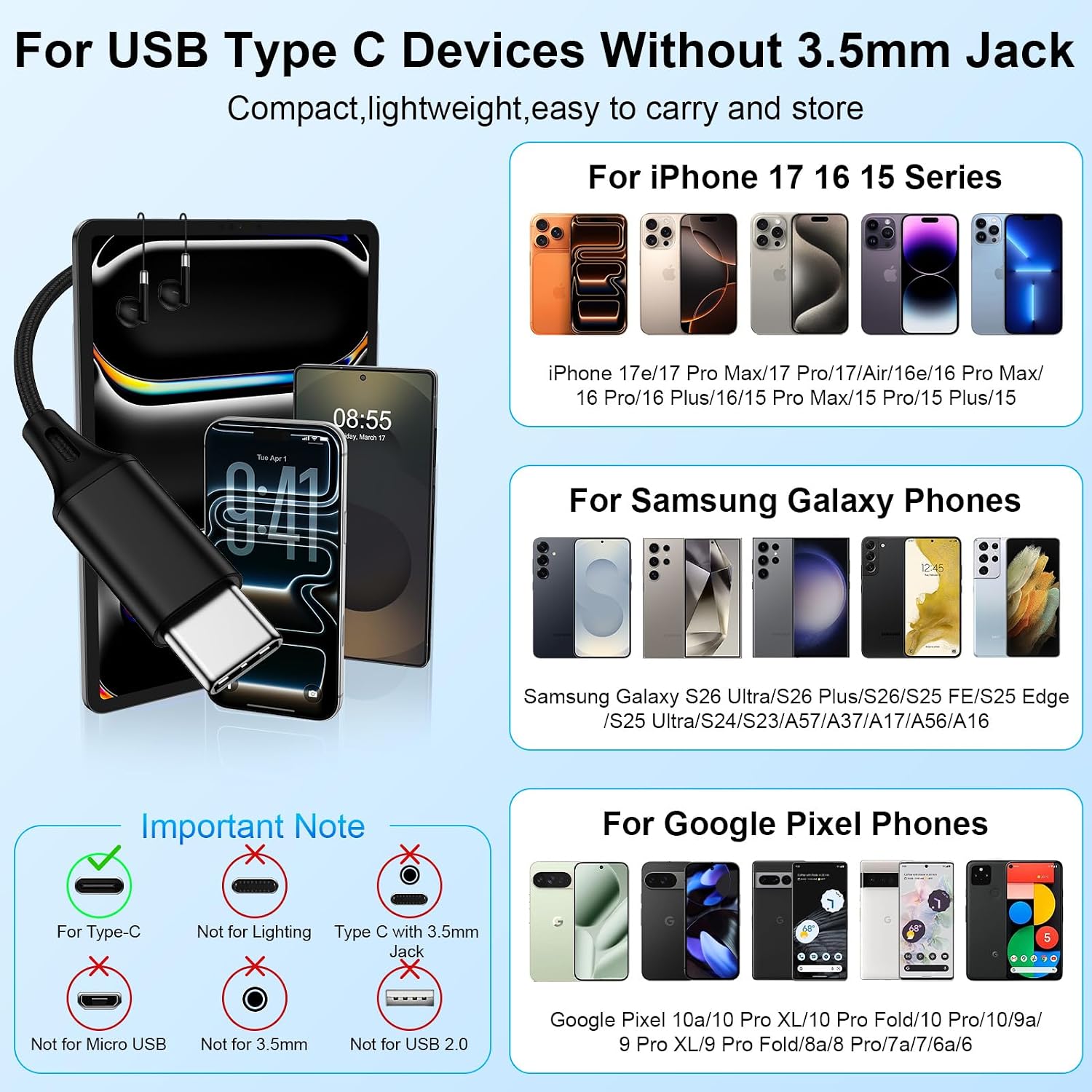 Thumbnail 6 de ANDHOT C08S USB-C有線イヤホン インイヤー型・マイク内蔵・ボタン操作