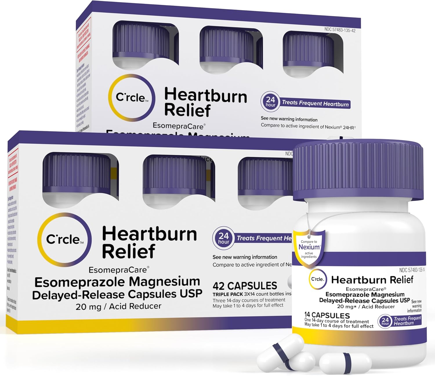 Detalle de C'rcle W254 Esomeprazole Magnesium 20 mg Delayed-Release Capsules, 84 Count