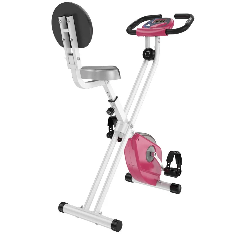 Imagen de HomCom Bicicleta Estática Plegable Rosa en OfertitasTOP