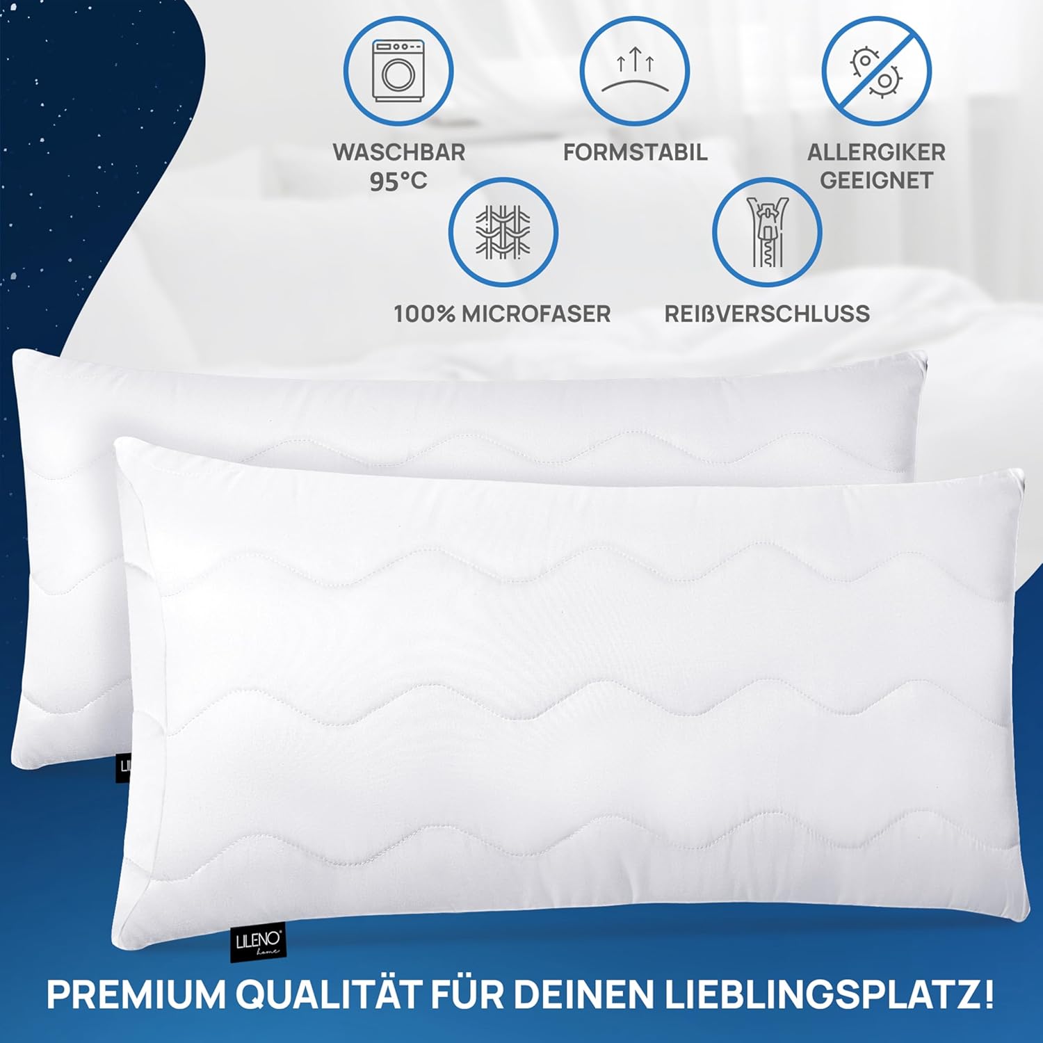 Thumbnail 3 de LILENO HOME Relleno de cojín 40x80 cm 🛋️, lavable y antipólen

