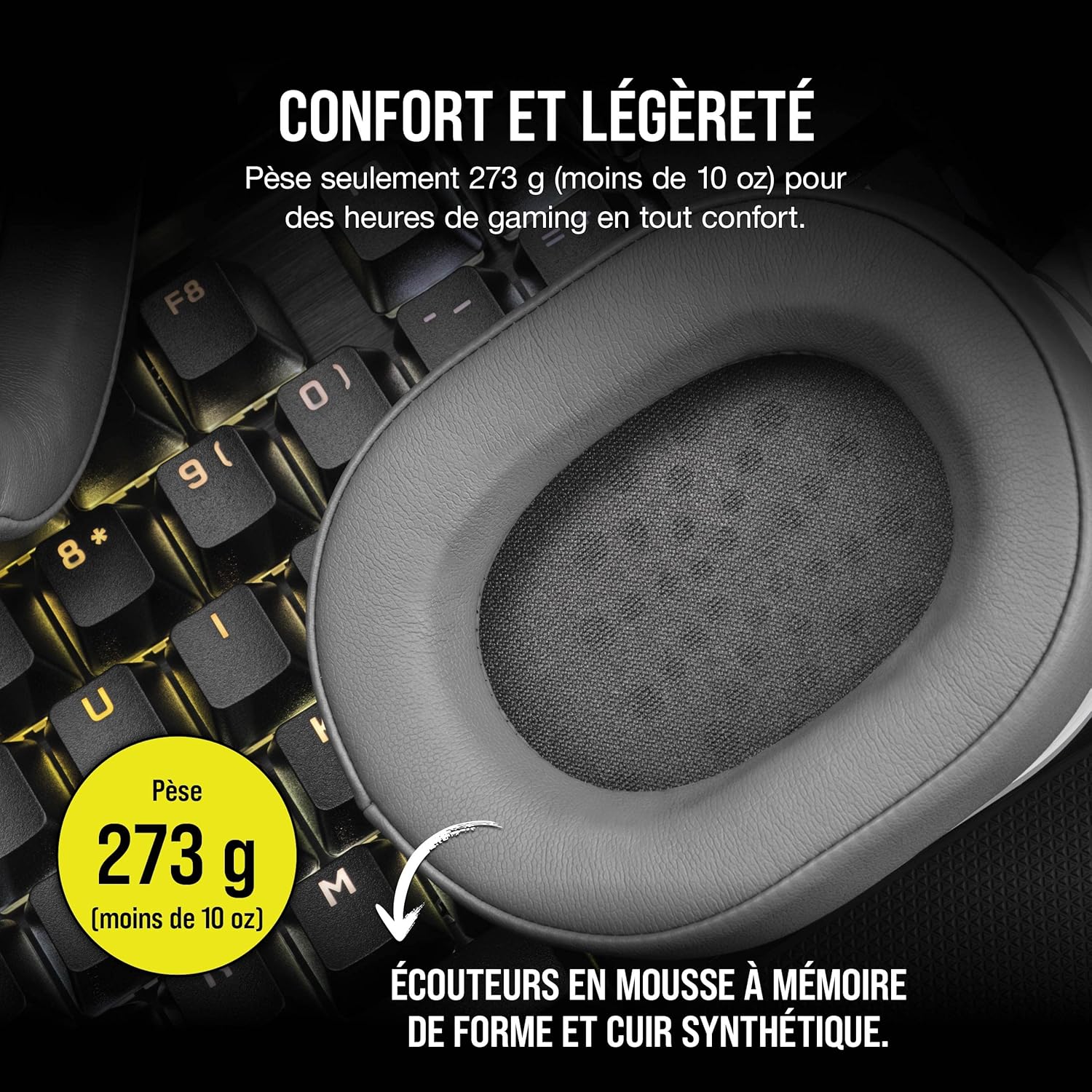 Thumbnail 3 de Casque de jeu filaire Corsair HS55 Surround : Dolby 7.1, micro escamotable et compatibilité multiplateforme