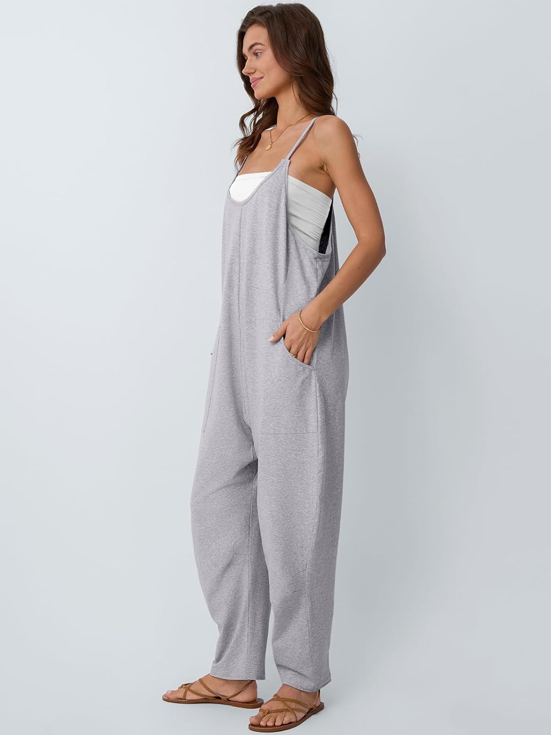 Detalle de AUTOMET Jumpsuits for Women: Casual Summer Overalls with Pockets