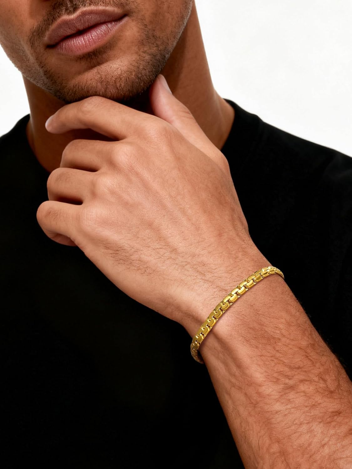 Thumbnail 6 de PROSTEEL bracciale a catena veneziana in acciaio uomo, stile urbano (20/22 cm)