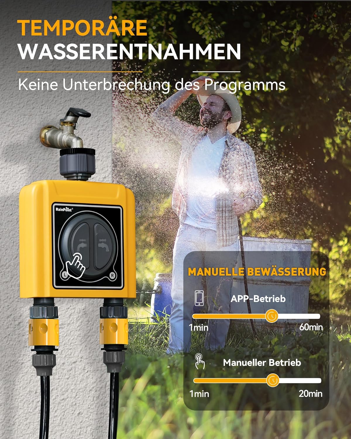 Thumbnail 6 de RAINPOINT Bewässerungscomputer WLAN 2 Ausgänge – Intelligente Gartenbewässerung mit App- und Sprachsteuerung