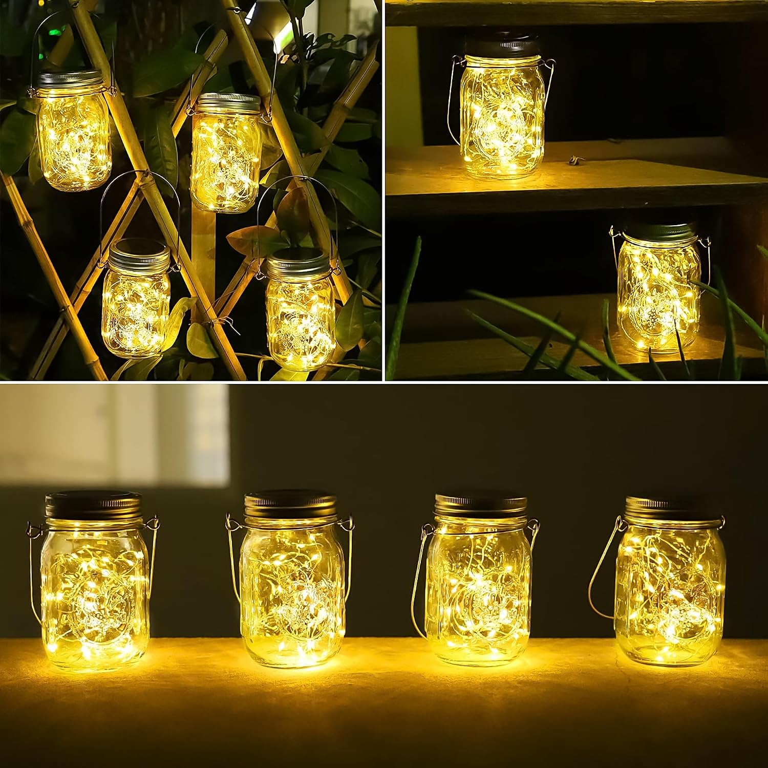 Thumbnail 5 de Lanterna solare giardino - 4 catene luminose con 30 lampadine, IP65, decorazione esterna