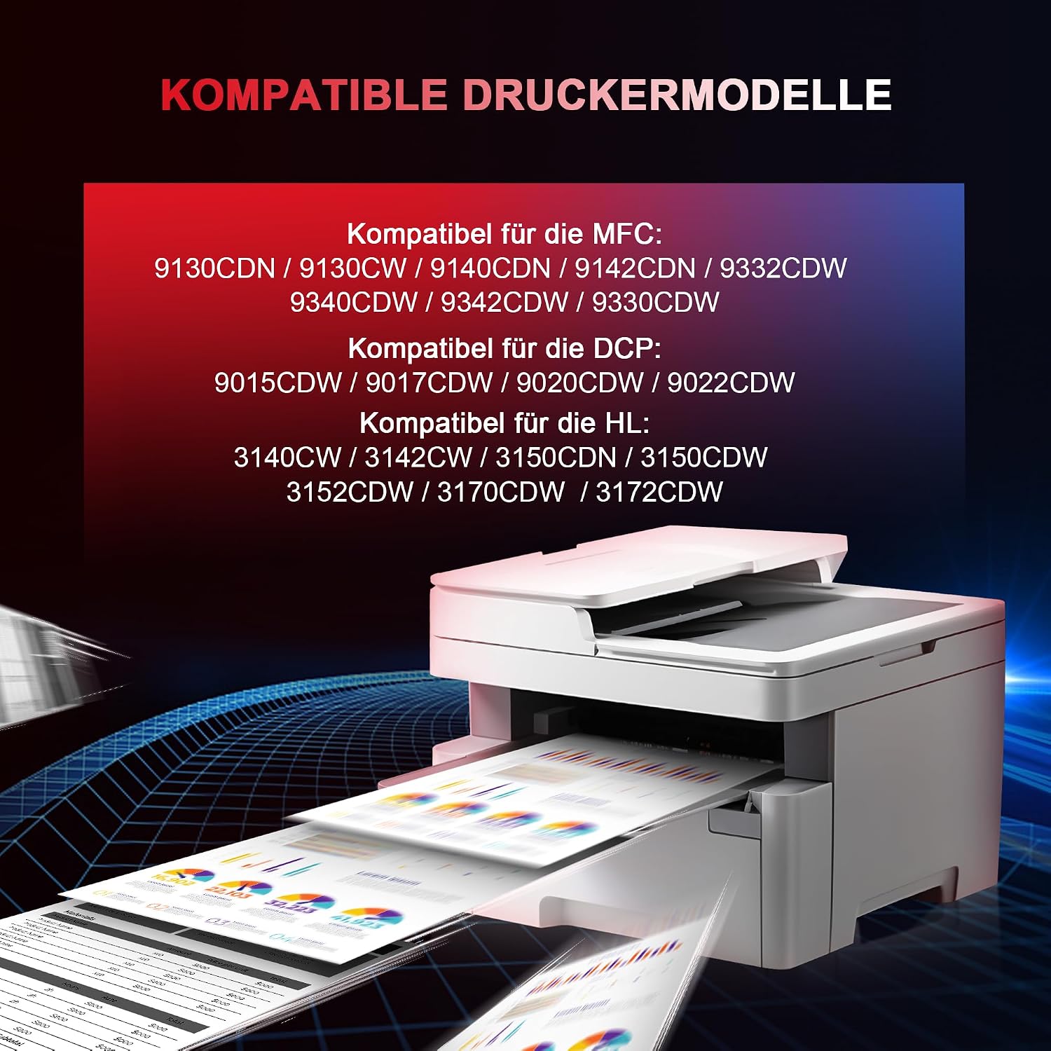 Detalle 2 de NOGIVY TN241/245 Compatible Toner (TN-241BK Black, TN-245CMY Cyan/Yellow/Magenta) – 4-pack for Brother printers