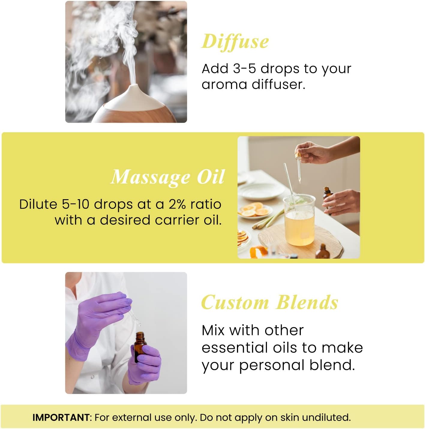 Detalle de Handcraft Blends Lemon Essential Oil, 118 ml, Cold-Pressed in Amber Glass