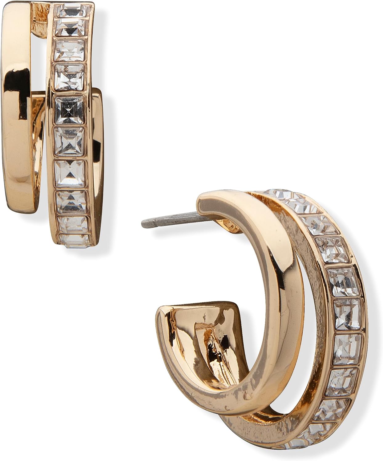 Detalle de Anne Klein Crystal Hoop Earrings