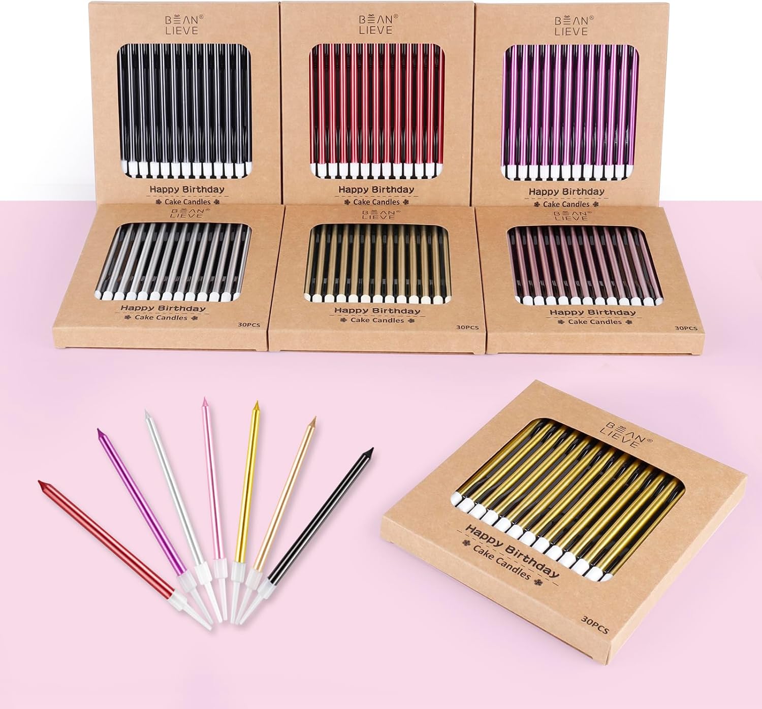 Thumbnail 6 de BEAN LIEVE 30 velas metálicas largas para tartas