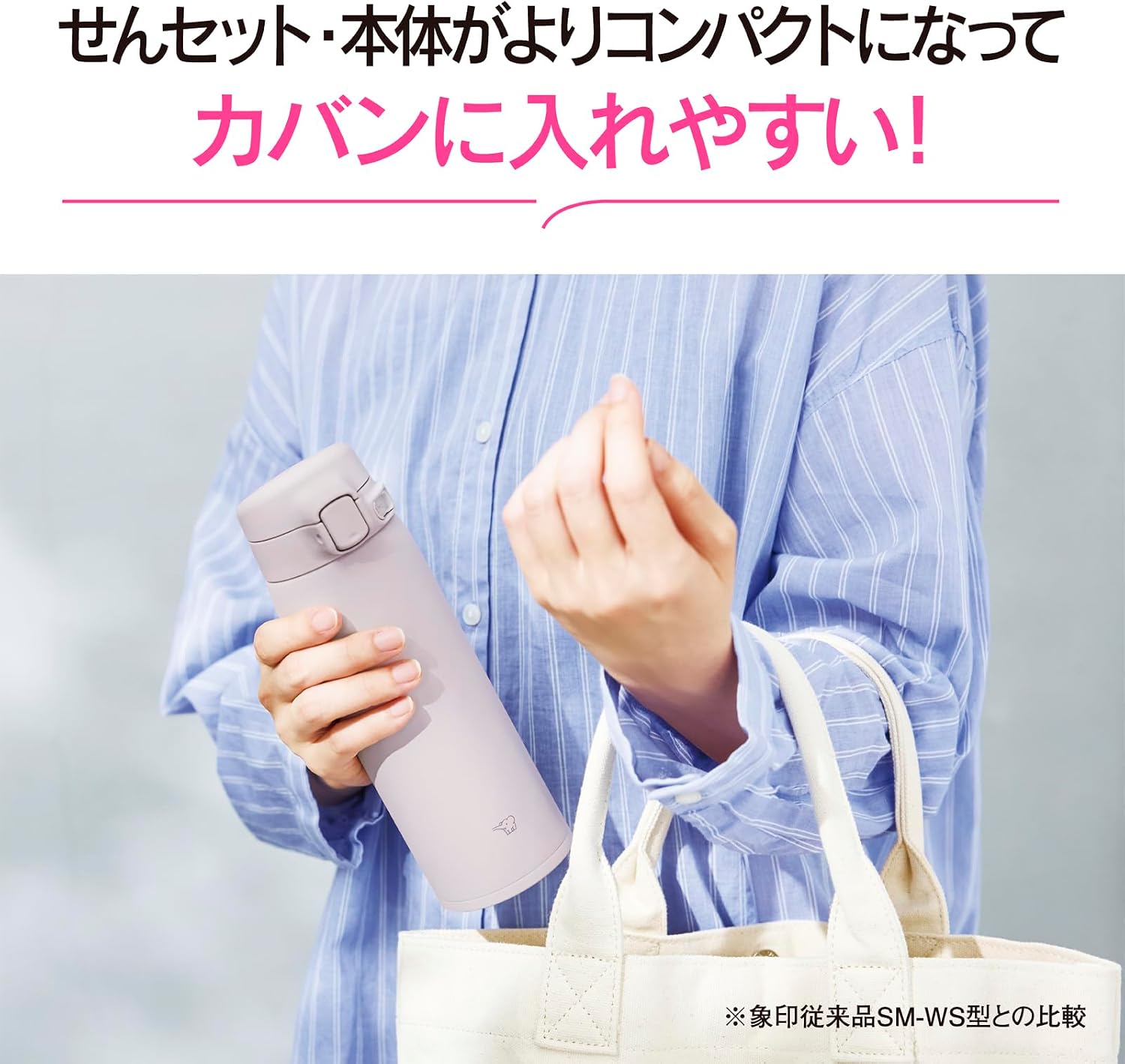 Detalle de 象印 SU-BA48AM-AD ワンタッチマグ 480ml 食洗機対応・シームレスせん ネイビー