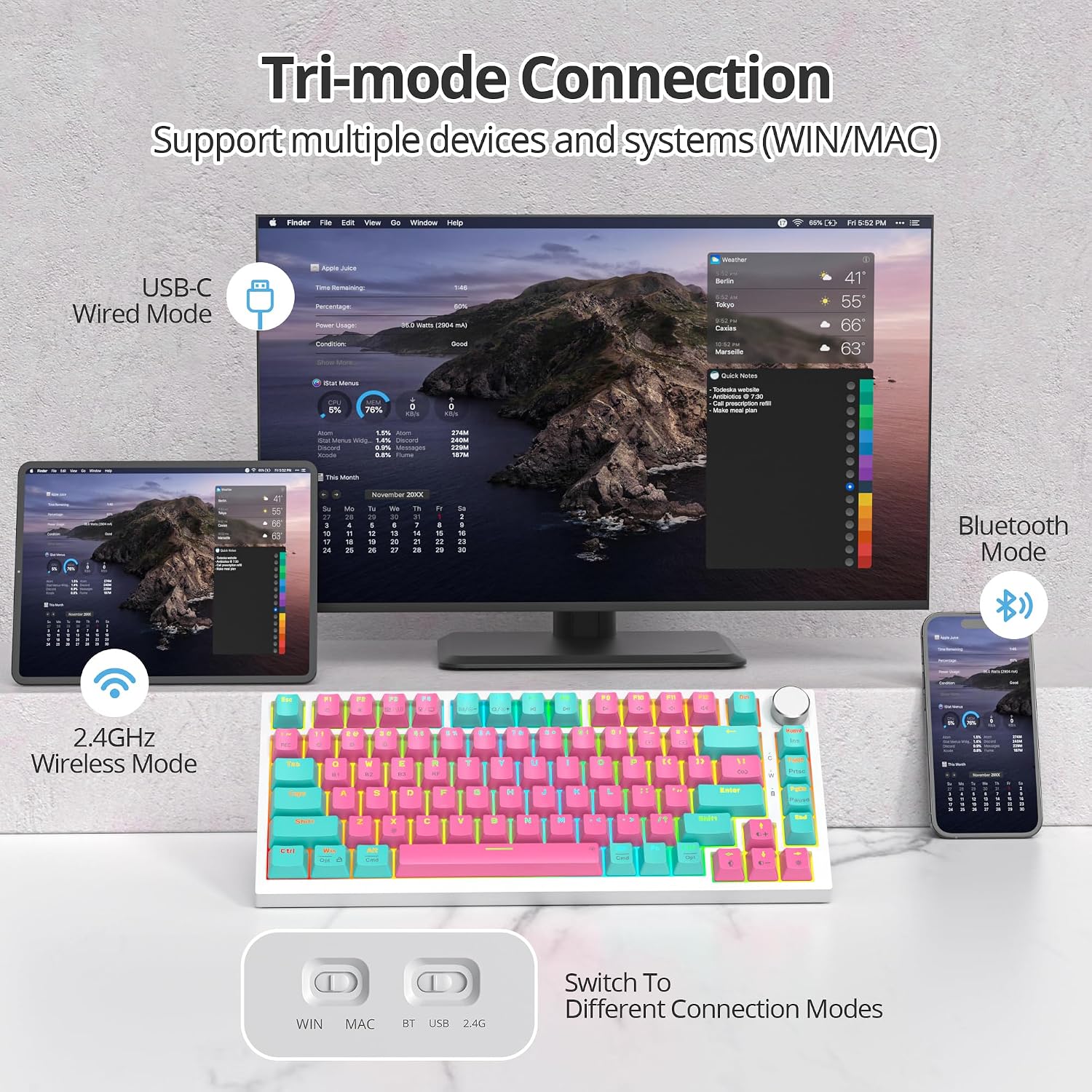 Thumbnail 3 de iRoboosta Wireless Mechanical Keyboard 75%