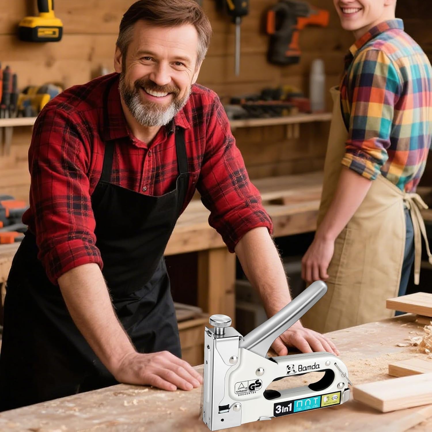 Thumbnail 6 de Bamda 3 in 1 Staple Gun with 1200 Staples (adjustable strength) for wood, wall fixing and cable tacking