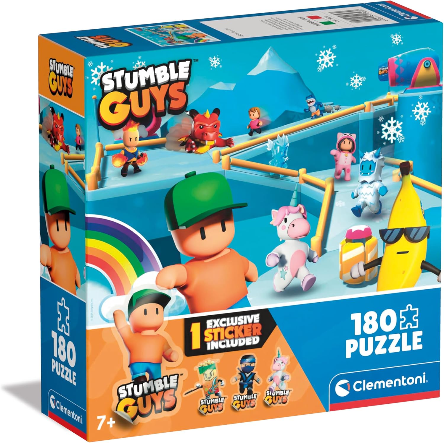 Detalle de Clementoni Guys-180 Teile Kinderpuzzle – Stumble Guys Motive, 7 Jahre, Made in Italy