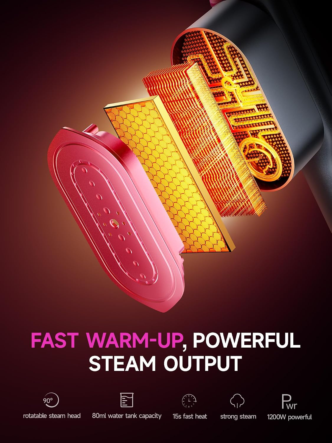 Thumbnail 2 de DRFLASH 2-in-1 Steamer & Iron for Clothes (UK 220V) – 1200W Travel Companion
