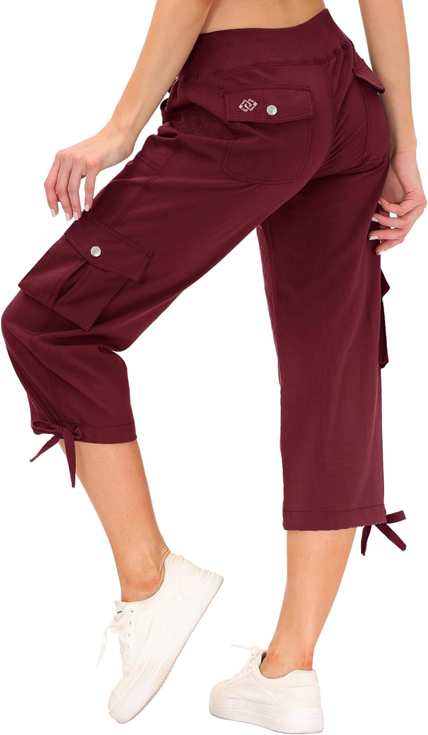 Thumbnail 6 de MoFiz Women's Relaxed-Fit Capri Pants: 3/4 Length Cargo Trousers for Everyday Comfort