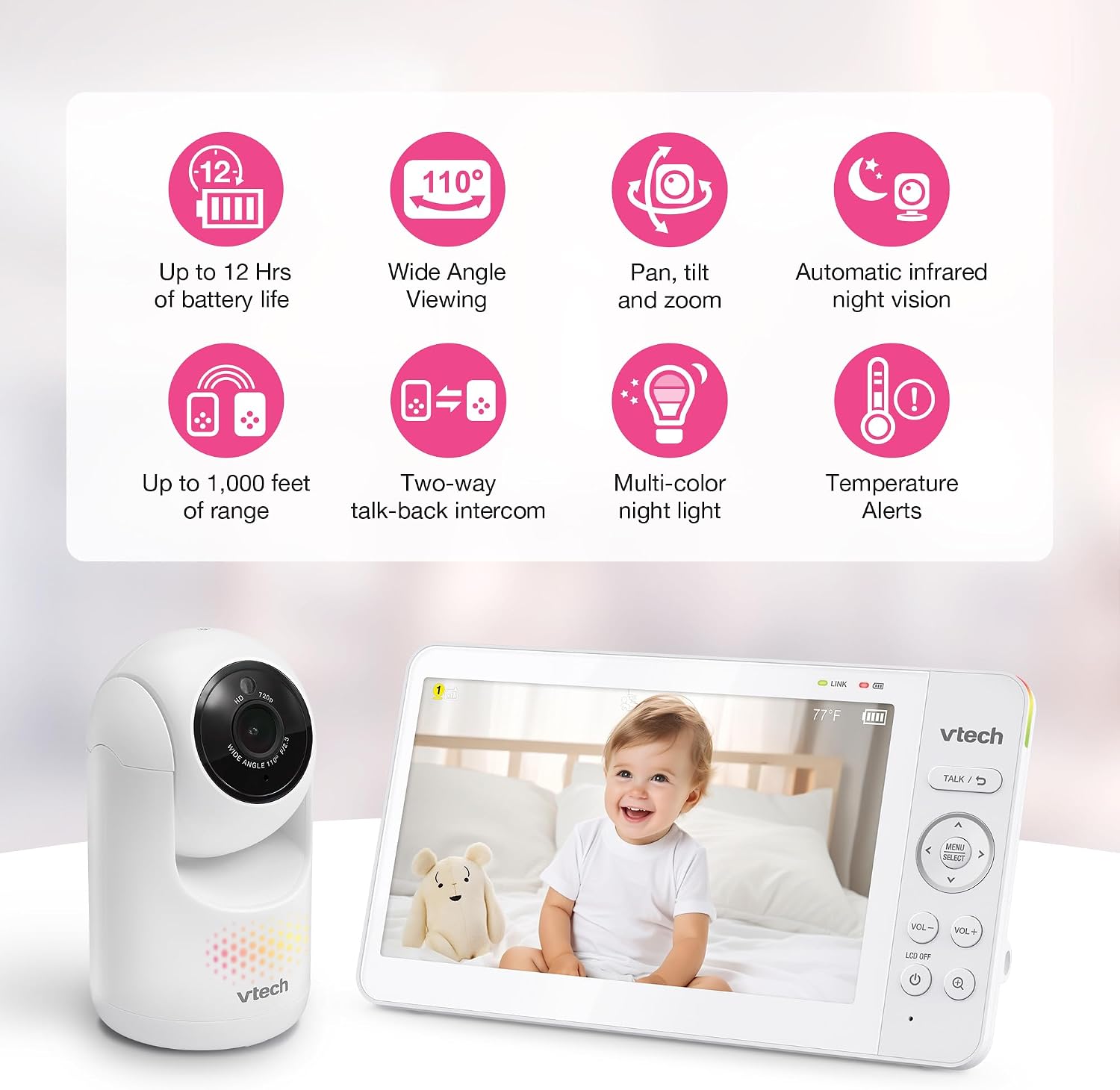Detalle de VTech Baby Monitor with 7-Inch IPS Screen