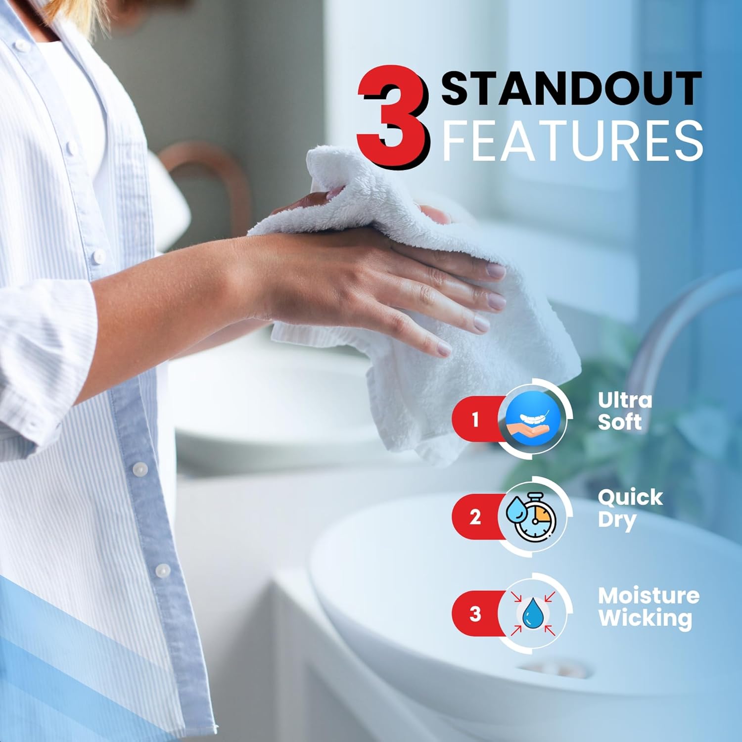 Thumbnail 3 de Infinitee Xclusives 12er Set Waschlappen 30 x 30 cm aus 100 % Baumwolle – Charming Grey