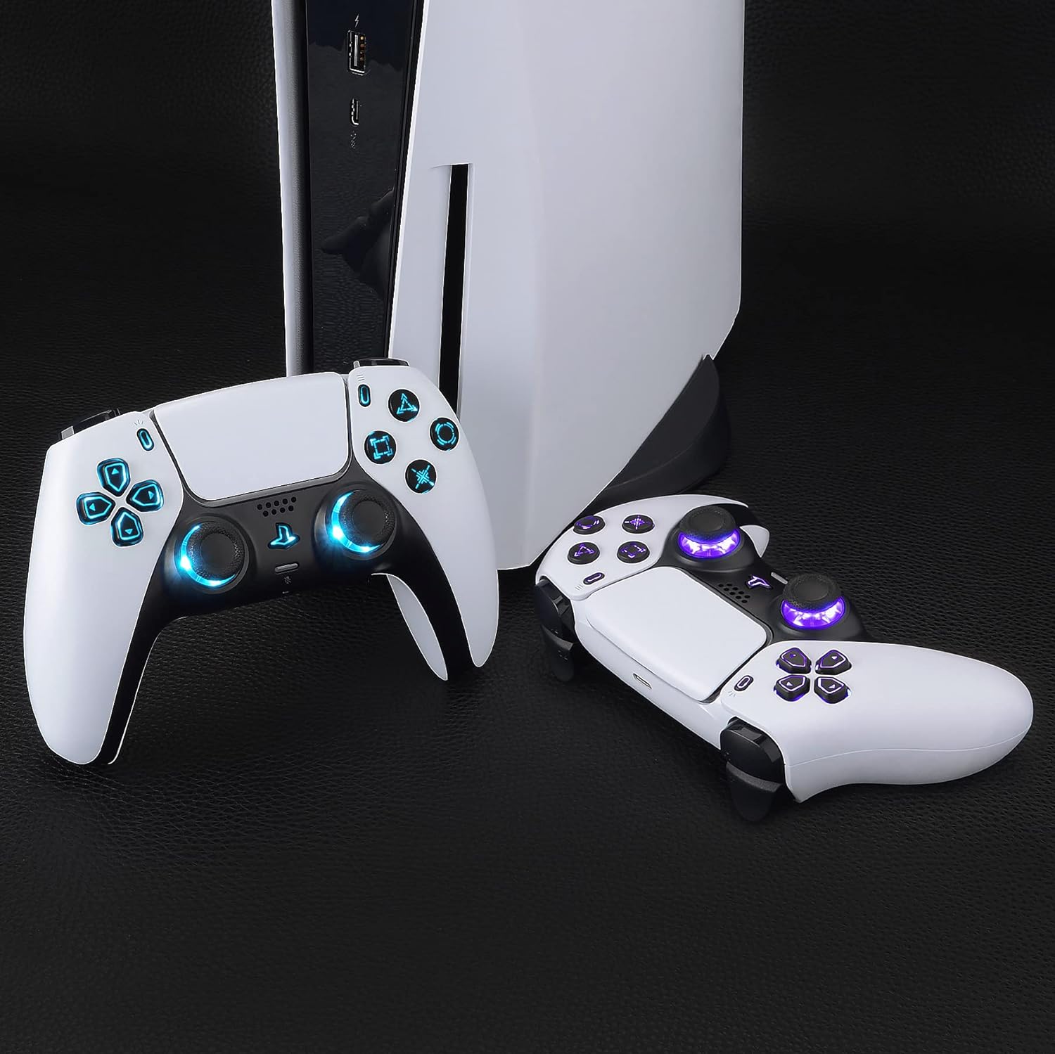 Thumbnail 5 de eXtremeRate 7 Colors 9 Modes Luminated Dpad Thumbsticks + Home/Face Buttons Kit for PS5 Controller (BDM-030/040/050) – LED Upgrade