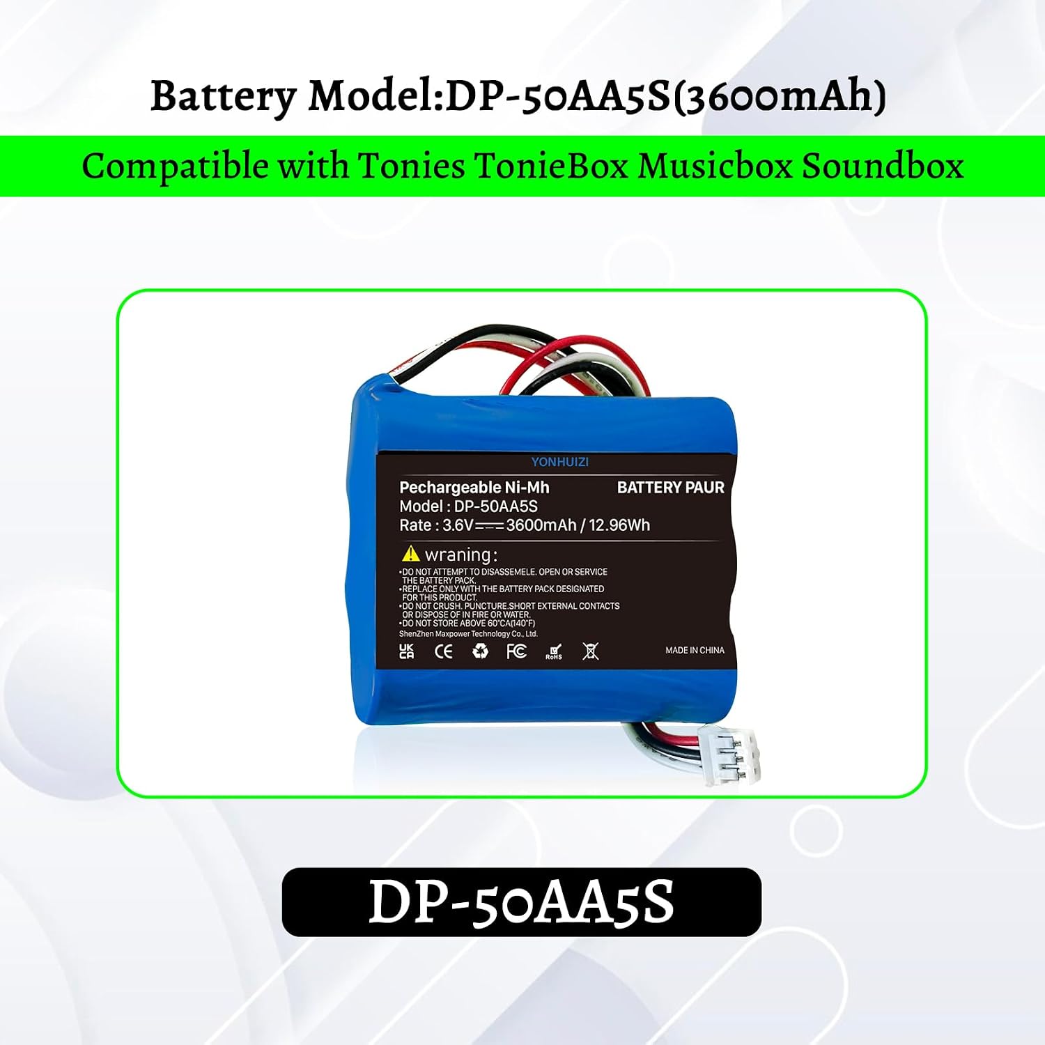 Detalle 2 de 3600mAh Ersatzakku für Toniebox Tonie Box