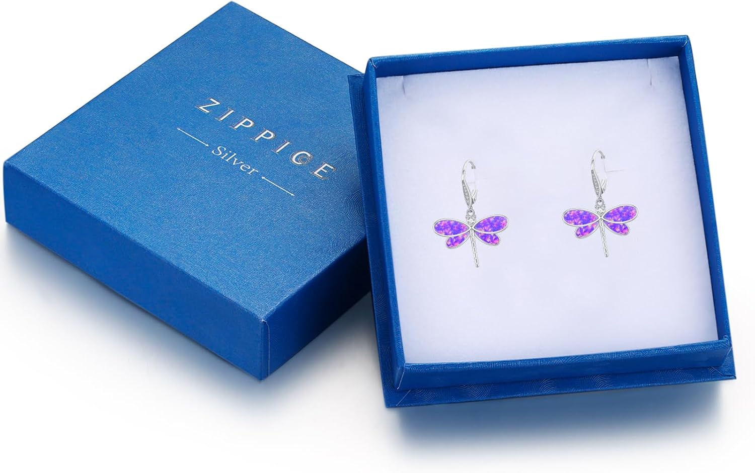 Thumbnail 6 de ZIPPICE Mehrfarbig Opal Libelle Ohrringe 925 Sterling Silber – Libellen Creolen