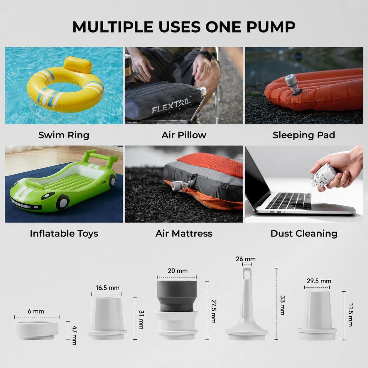 Detalle de FLEXTAILGEAR Portable Air Pump: Tiny, powerful, and versatile for inflatables
