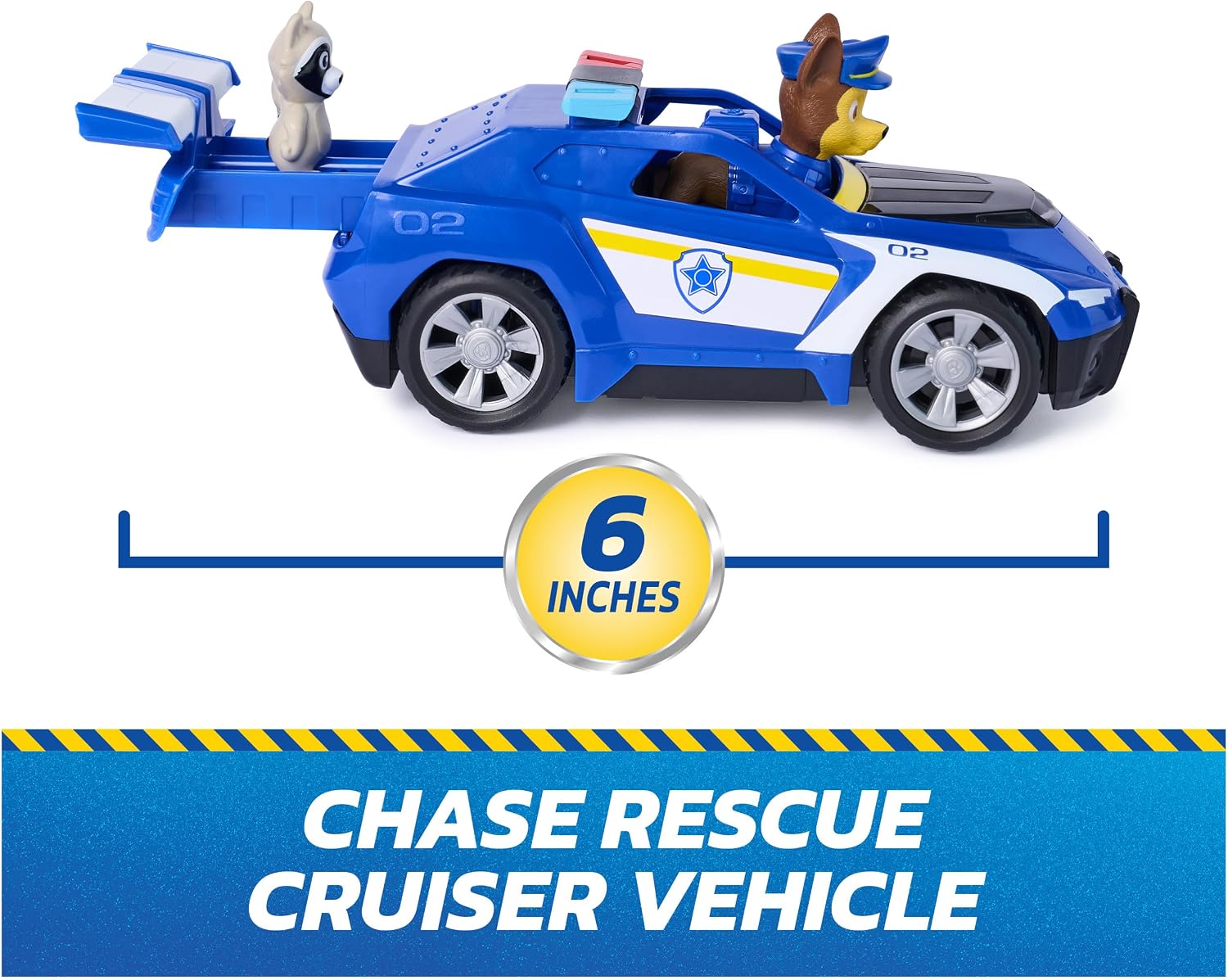 Detalle 2 de Paw Patrol Search & Rescue Chase Rescue Cruiser Vehicle with 2 Figures (Pull-Back Action) – Kids Toy for Ages 3+