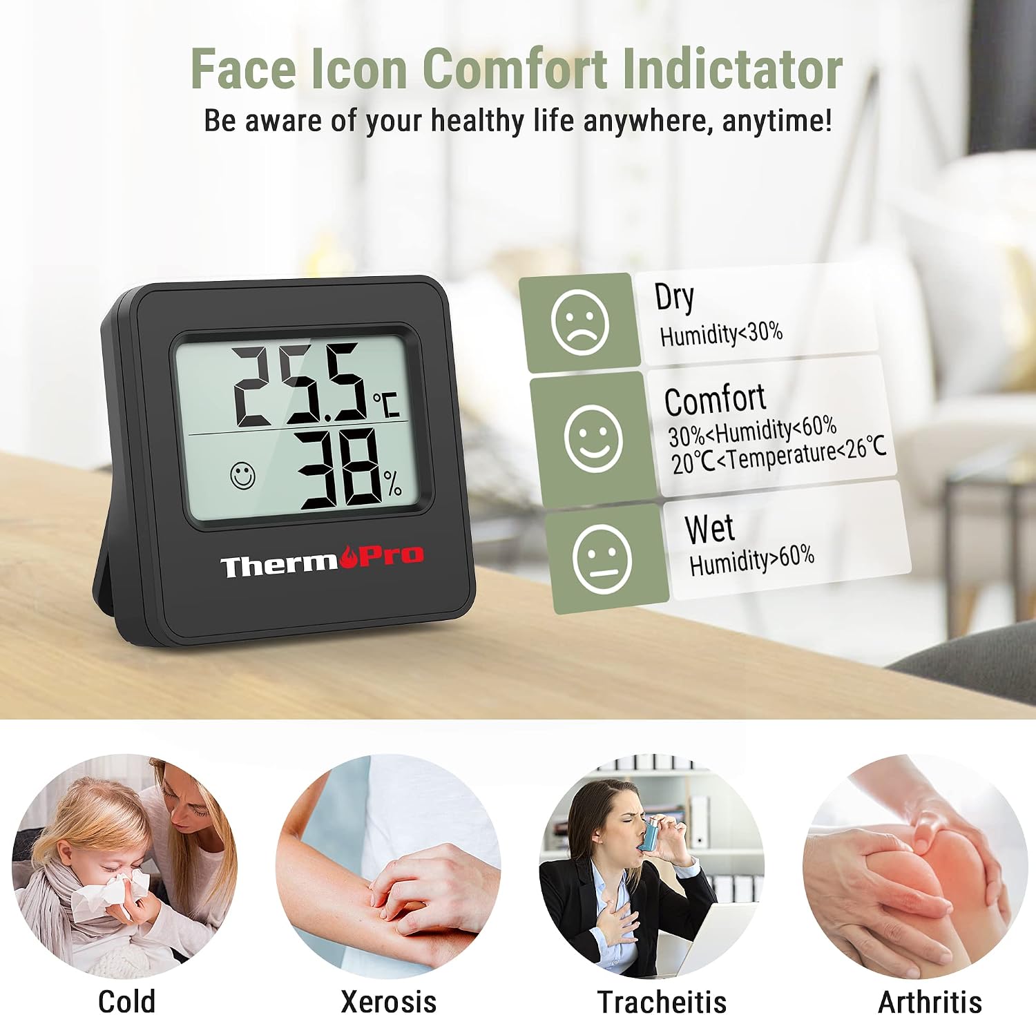 Detalle 2 de ThermoPro TP157 Igrometro digitale ±1°C 📟