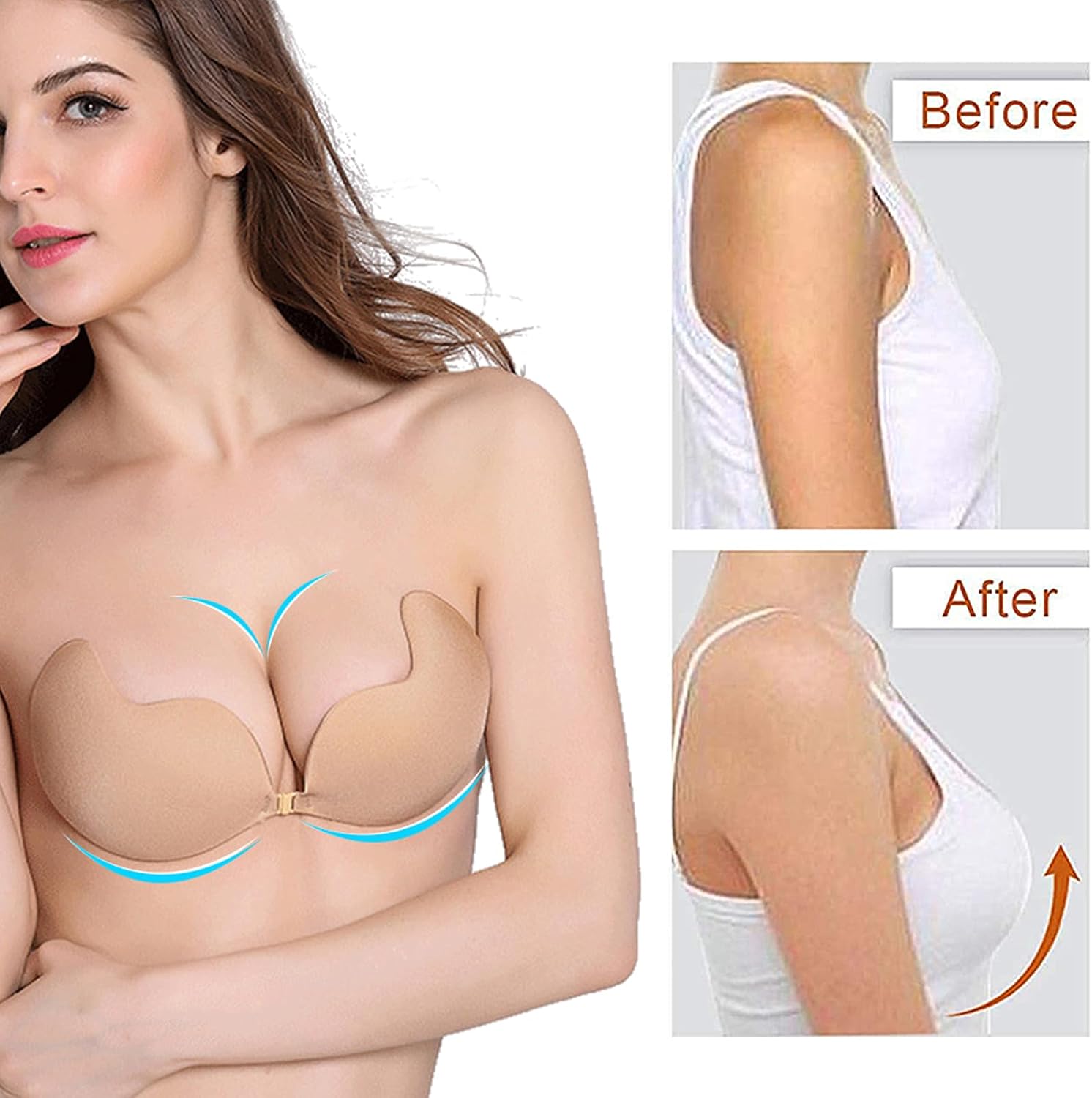 Detalle de HonexCesng Klebe BH – Trägerloser, unsichtbarer Push-Up Klebe-BH für Rückenfreie Kleider