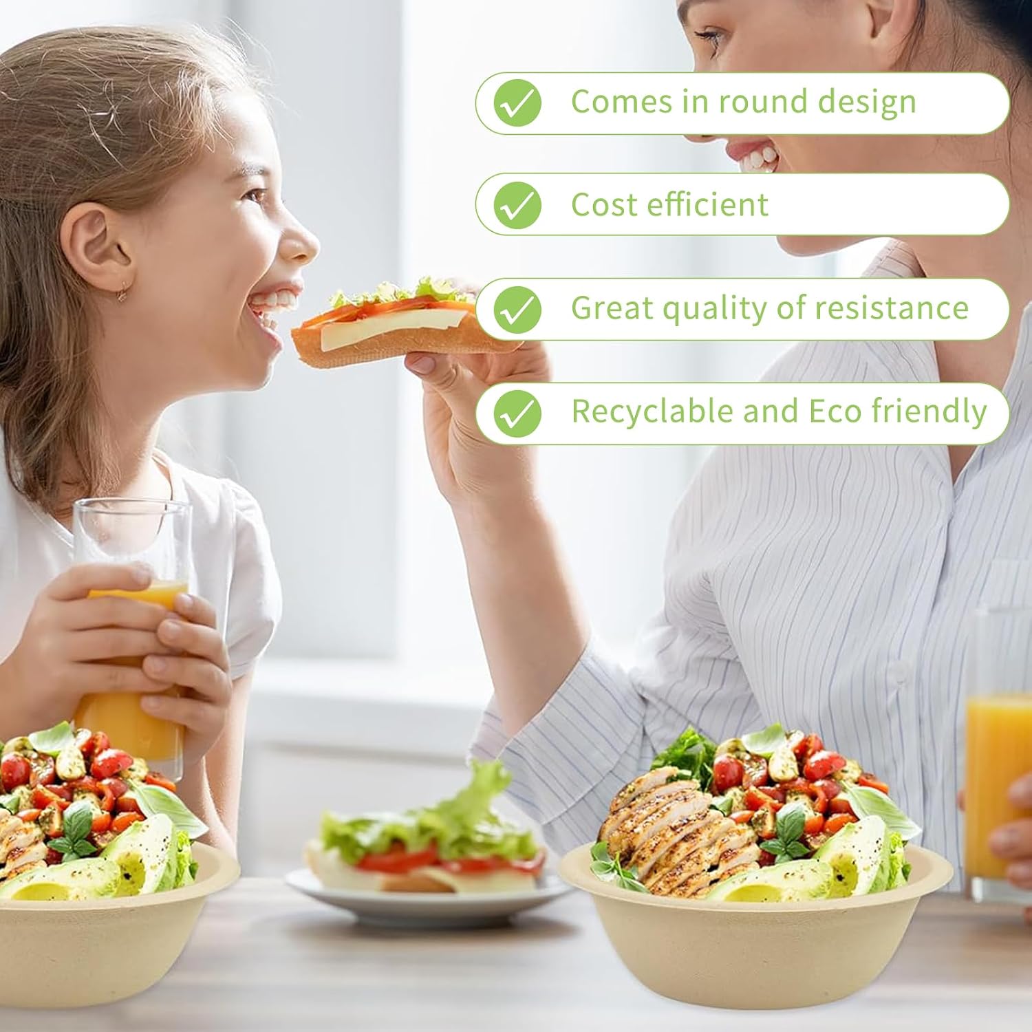 Detalle de AMSGANK Compostable Paper Bowls, 12 oz