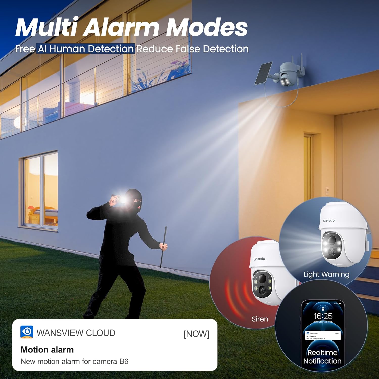 Thumbnail 4 de Cinnado Solar Security Camera 2K with PIR detection