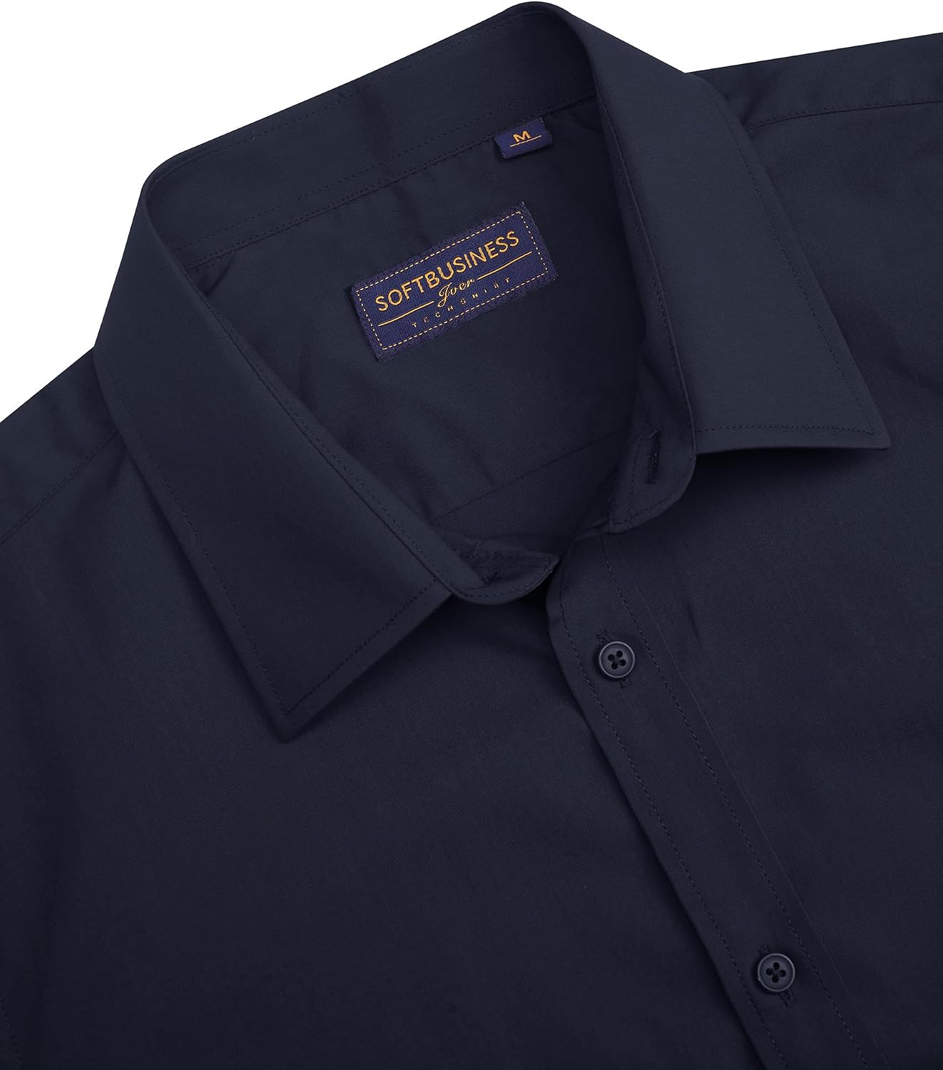 Detalle de J.VER Men’s Short-Sleeve Dress Shirt Cotton