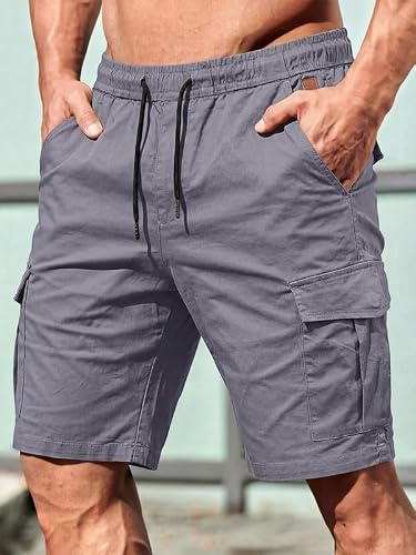 Detalle de Elegancity Herren Cargo Shorts Kurze Hose – Hellgrau, Größe XL