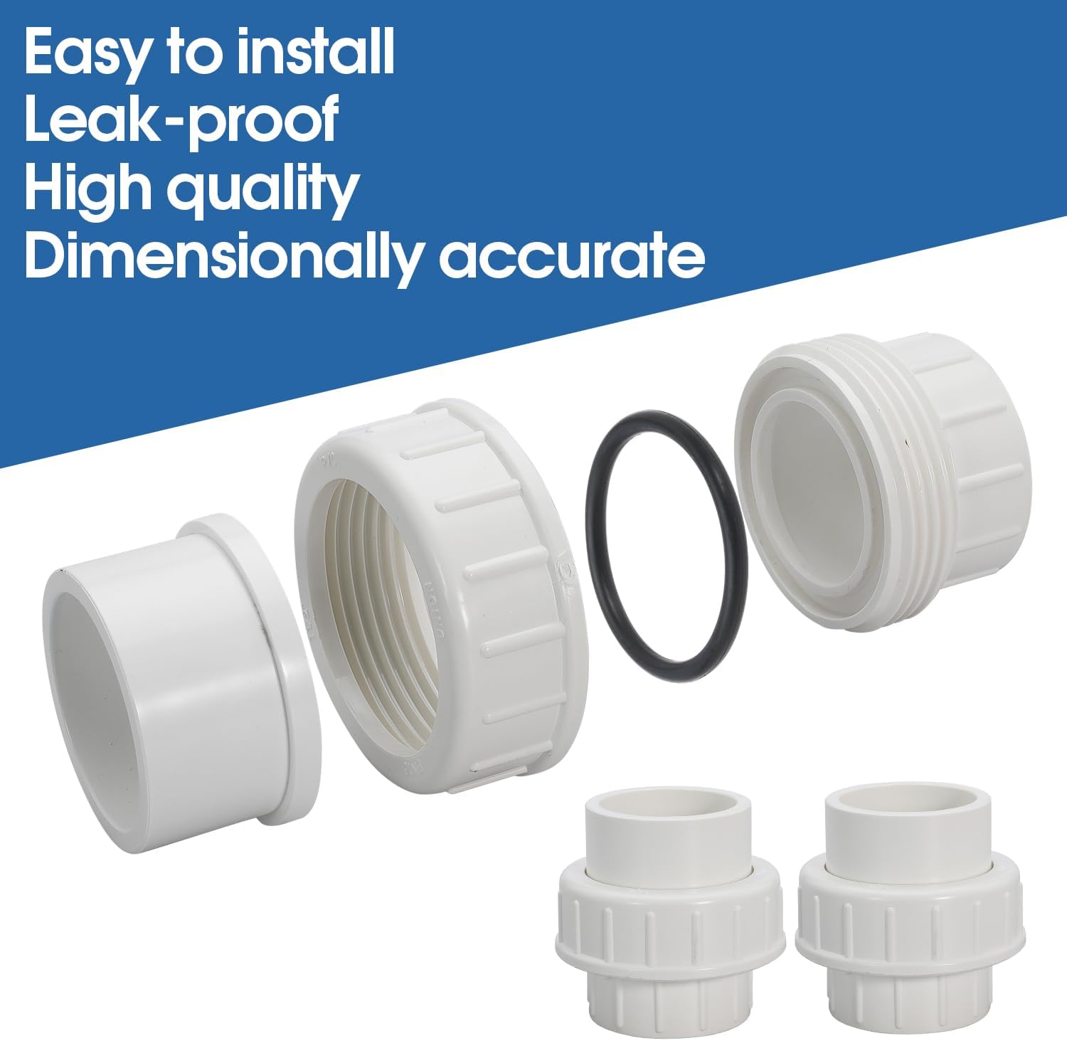 Detalle de PVC Union Coupling Pipe Fitting, 1-1/2 inch
