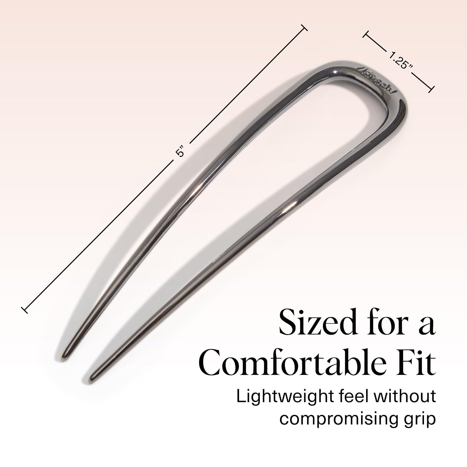 Detalle de Kitsch French Hair Pins for Women – Elegant, Durable U-Shaped Hair Fork (Hematite) for Updos