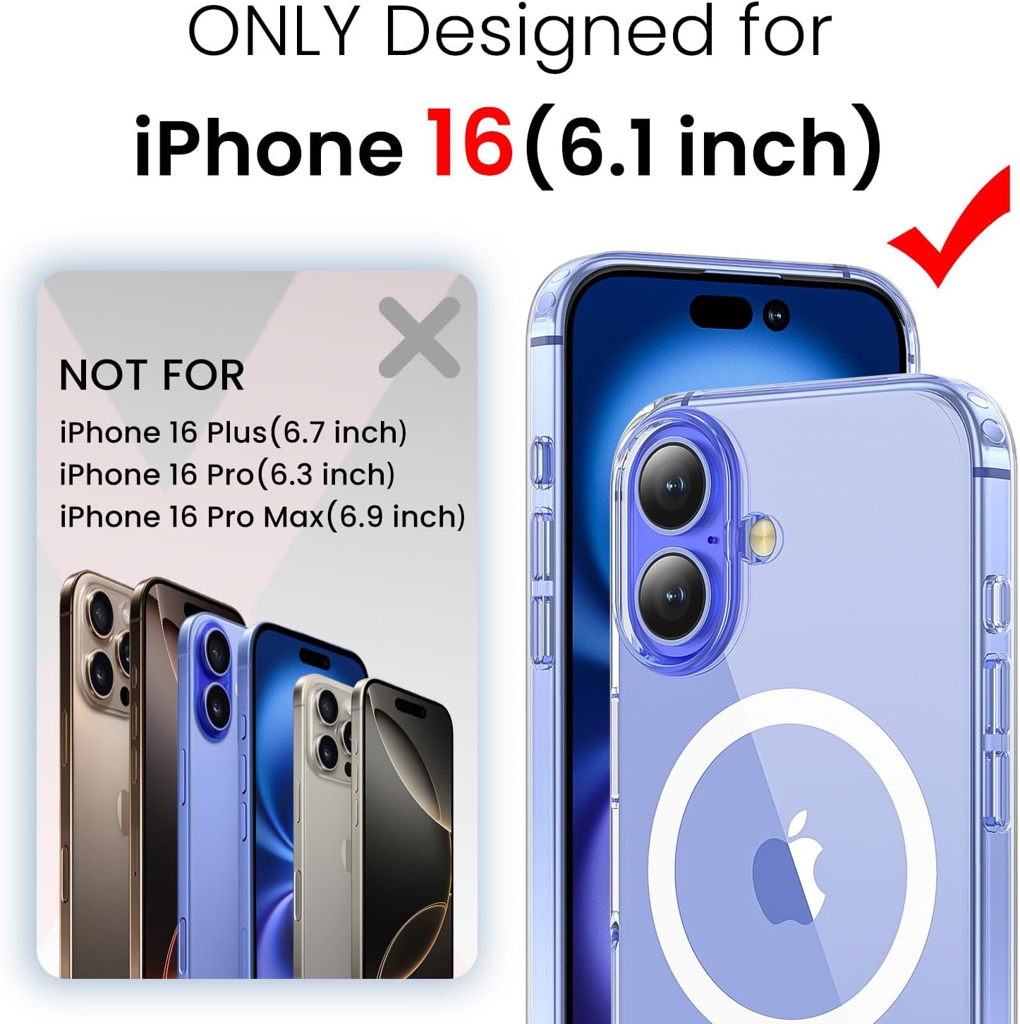 Thumbnail 1 de toushion 3 in 1 iPhone 16 Case Clear 6.1