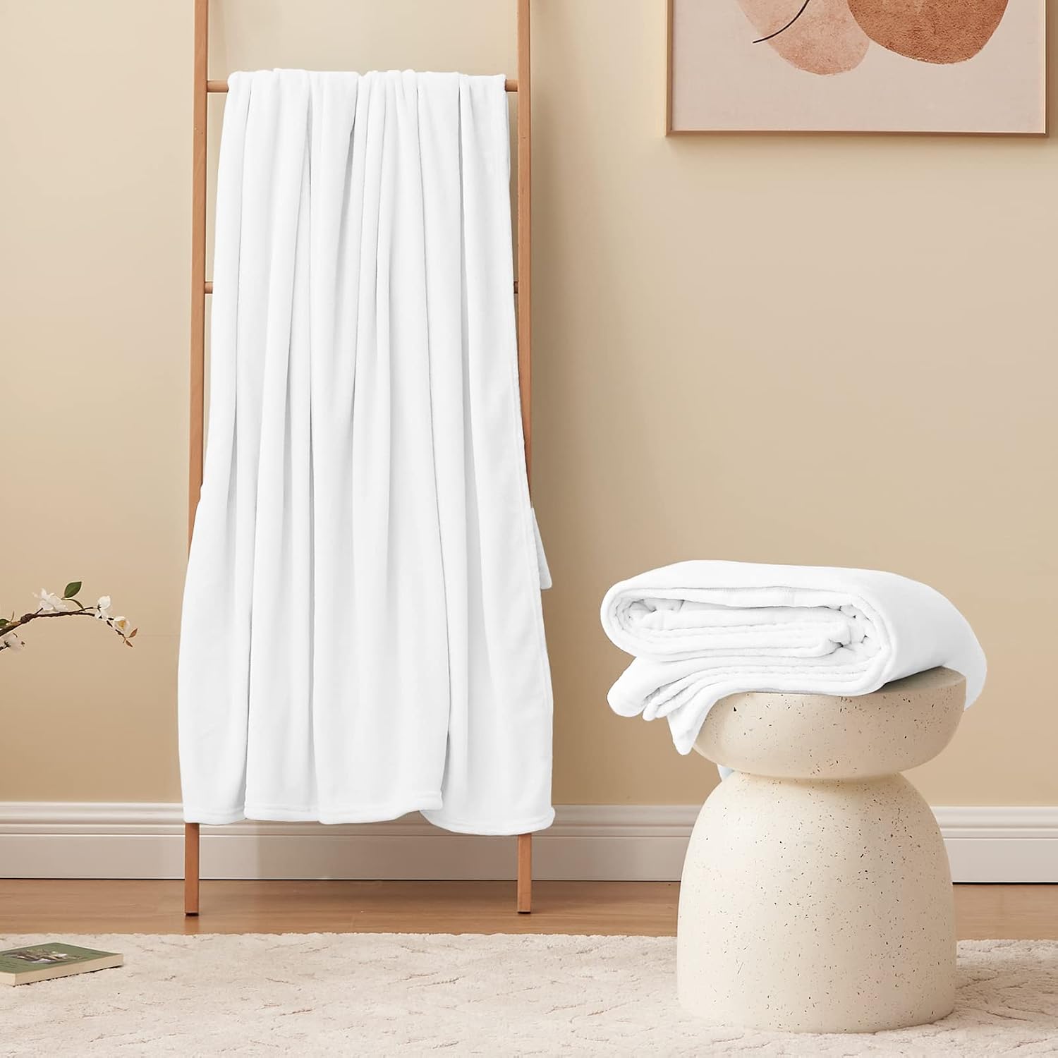 Thumbnail 6 de Aisbo White Throws Blanket for Sofas – 130x150cm