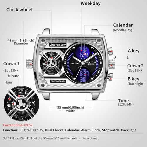Thumbnail 5 de FEICE FK814 reloj 47 mm cuadrado