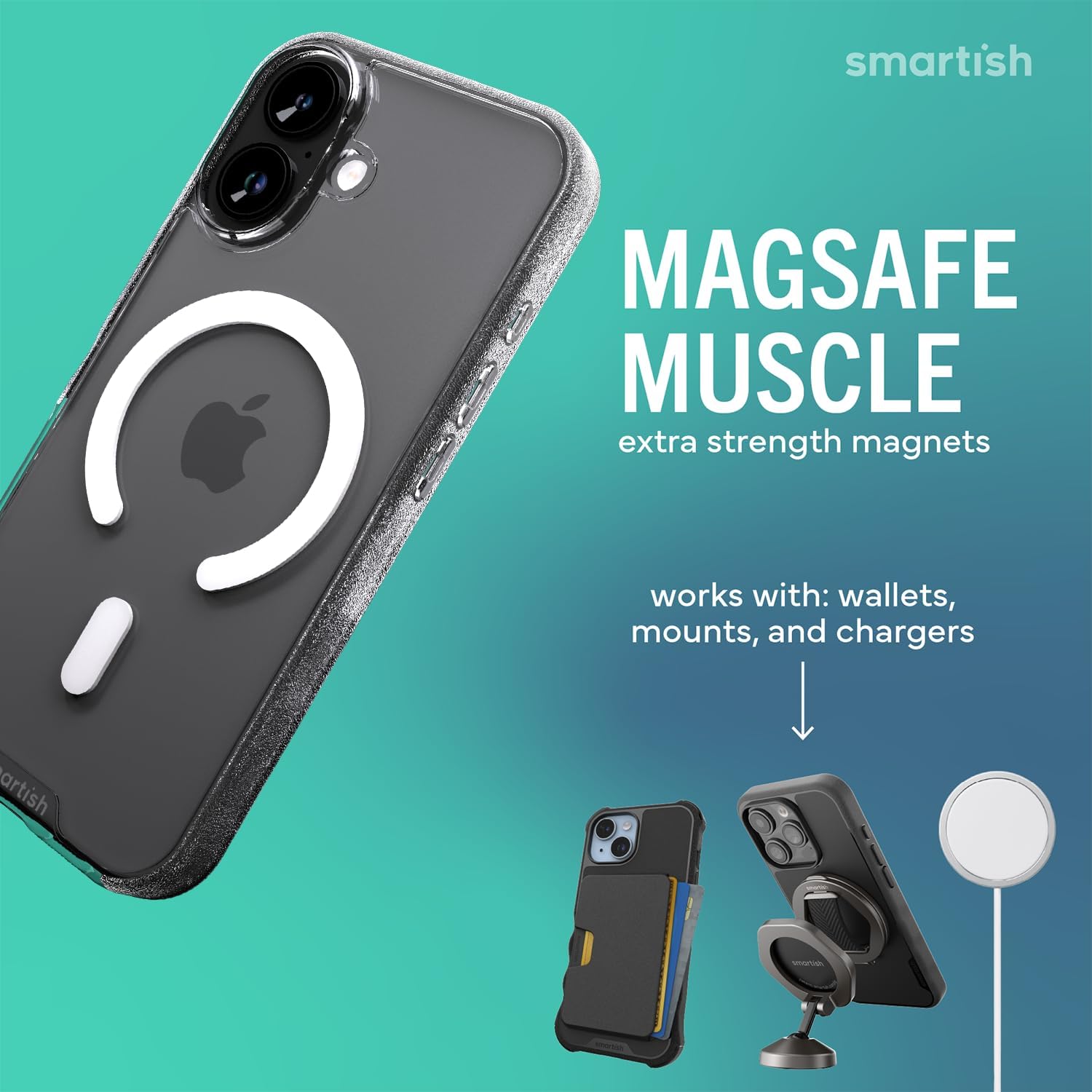 Thumbnail 2 de Smartish iPhone 17 MagSafe Clear Case (Gripmunk) – Slim Anti-Yellowing Protective Cover
