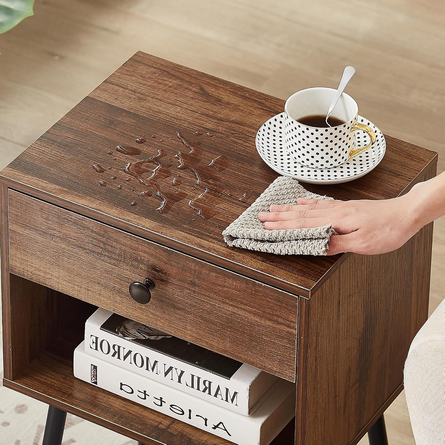 Thumbnail 6 de VECELO Wood-Frame Nightstands