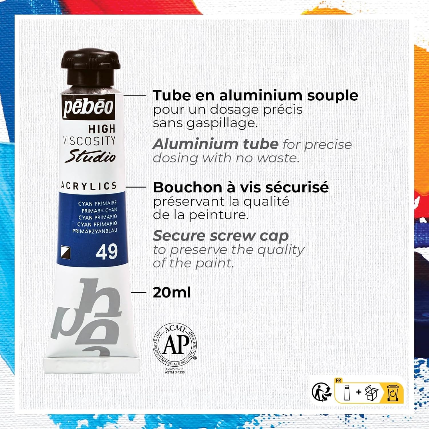 Thumbnail 1 de Pebeo Studio Acrylics – zestaw 48 farb akrylowych 20 ml z akcesoriami