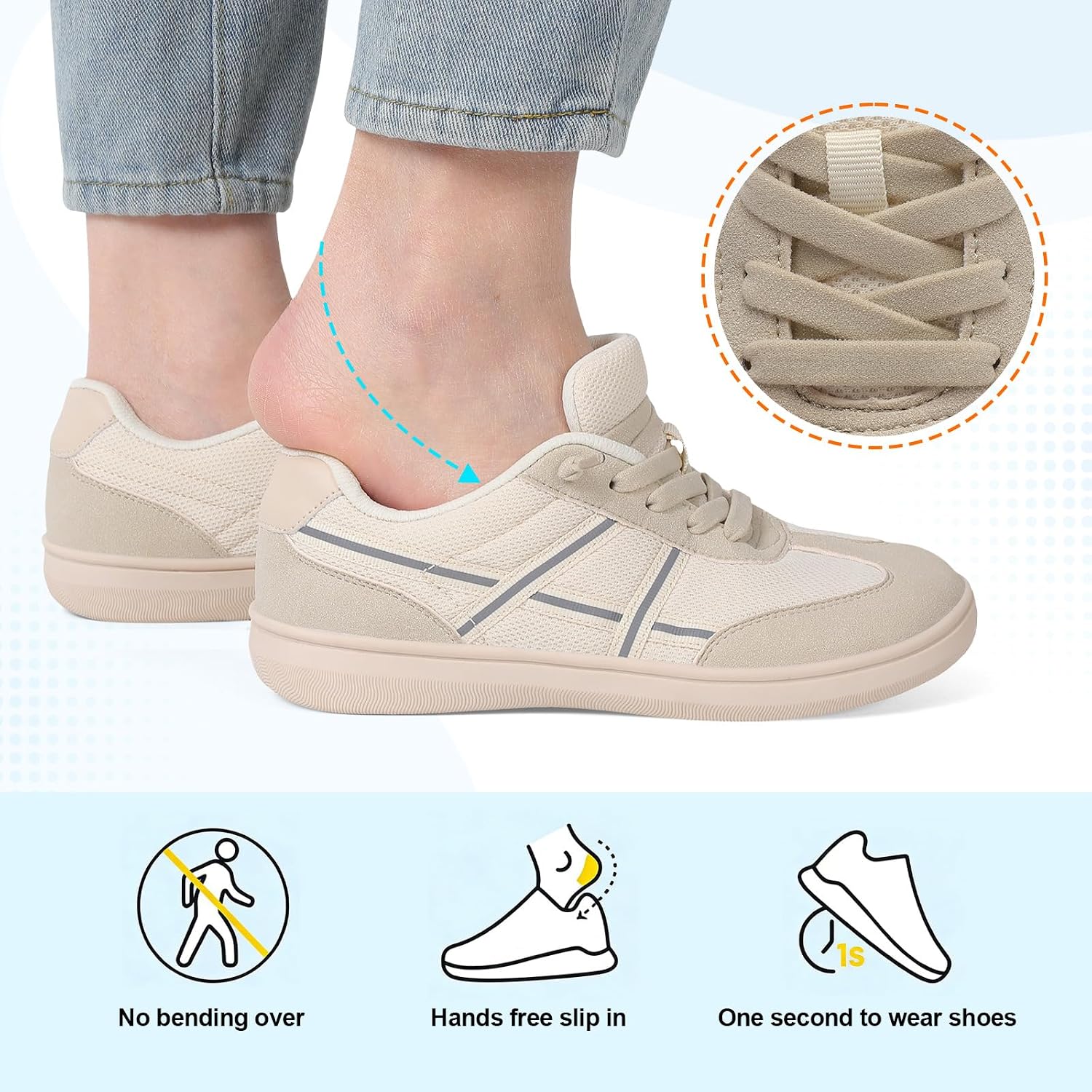Detalle 2 de LeIsfIt Women's Walking Sneakers in Mesh
