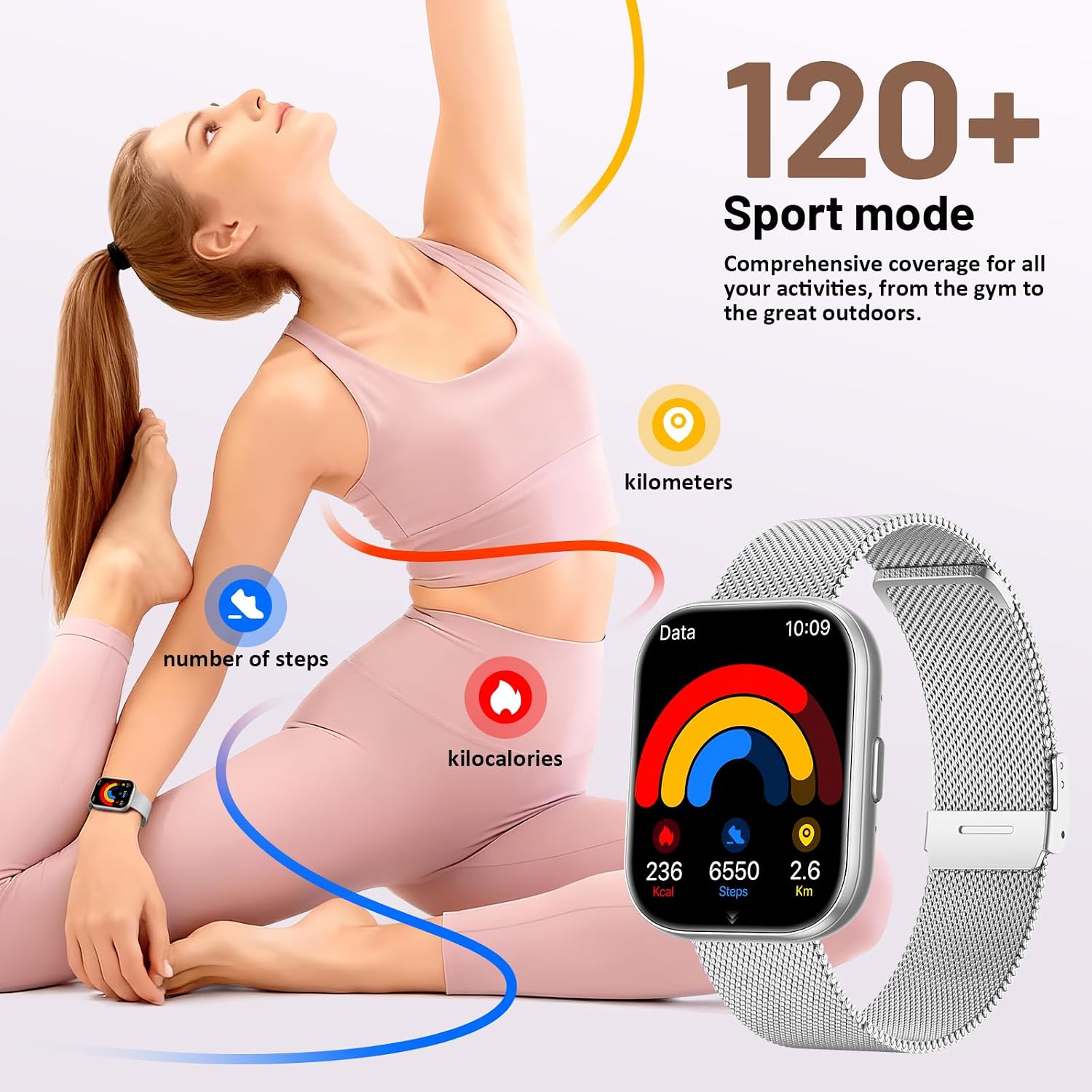 Thumbnail 2 de SLOKSFil Montre Connectée Femme 1,75"