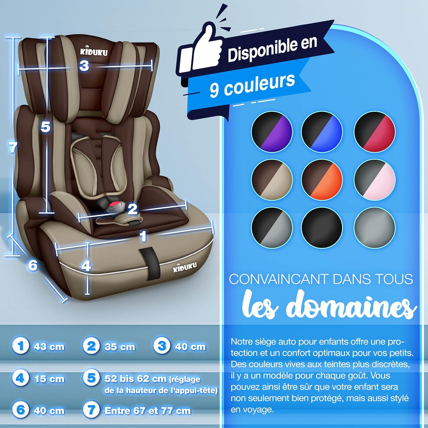 Detalle 1 de KIDUKU Siège auto 9–36 kg 👶
