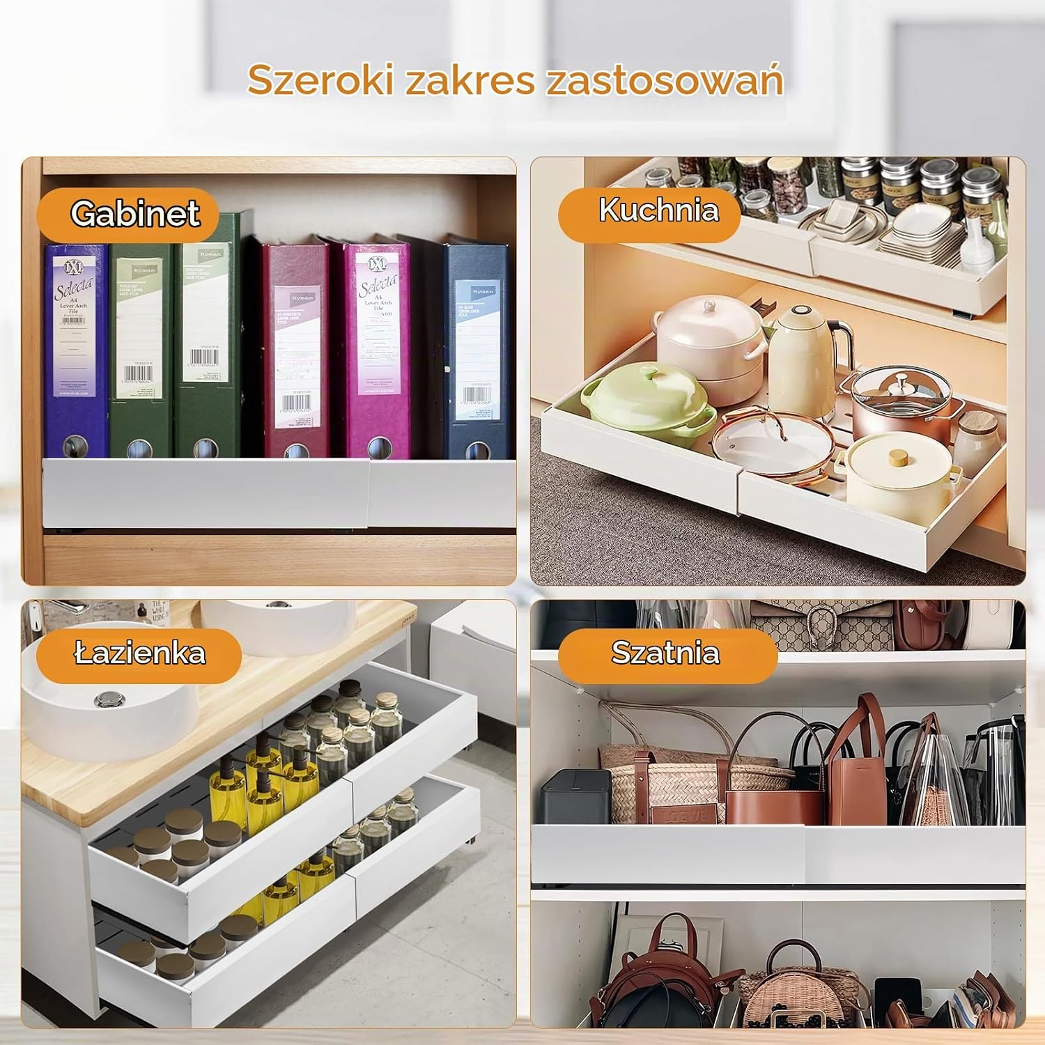 Thumbnail 6 de Cozary Retractable Pull Out Drawer – teleskopowa szuflada kuchenna 32–52 cm