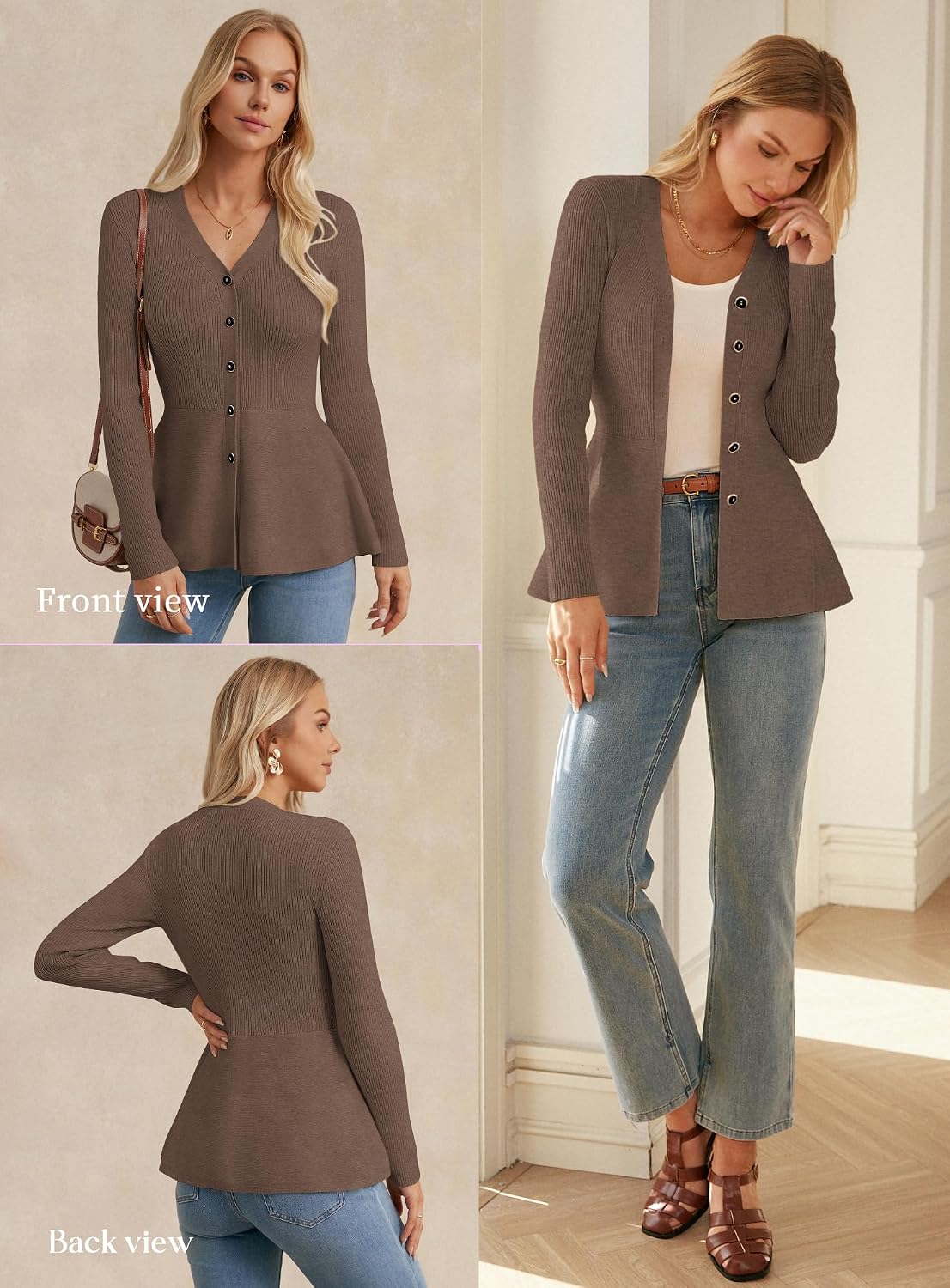 Detalle de GRACE KARIN Long Sleeve Cardigan Sweater for Women